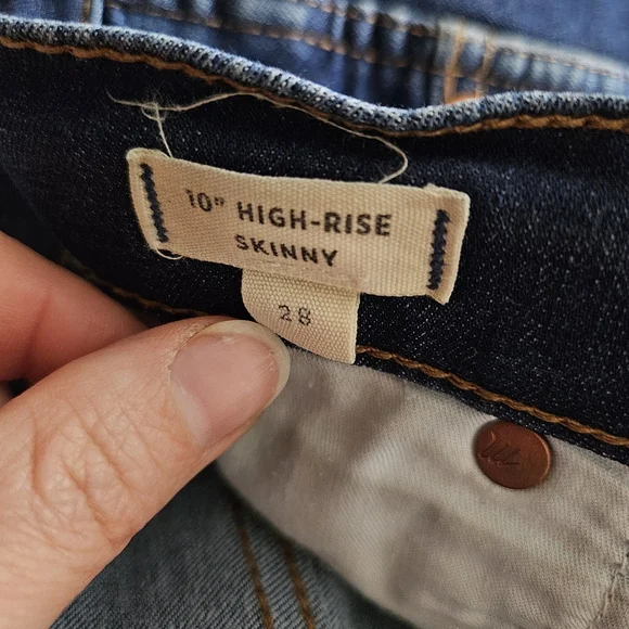 Madewell 28 10" High-Rise Skinny Jeans Denim High Rise Insulated Wind Proof - Picture 11 of 13